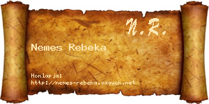 Nemes Rebeka névjegykártya
